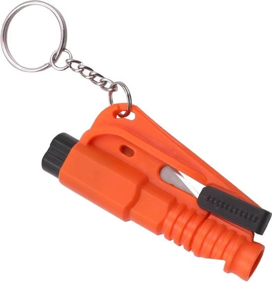 Hamac di emergenza 3 in 1 | Sicurezza | Orizzonte arancione | Auto hamac | Taglia cintura | Rompitrave auto | Fischietto di emergenza |