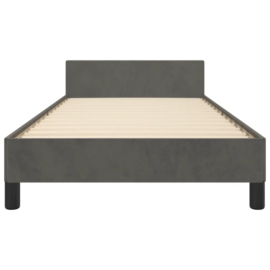 Giroletto senza Materasso Grigio Scuro 90x190 cm Velluto 3125972