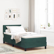 Letto a Sorgente LED con led Verde Scuro 90 x 200 cm Velluto