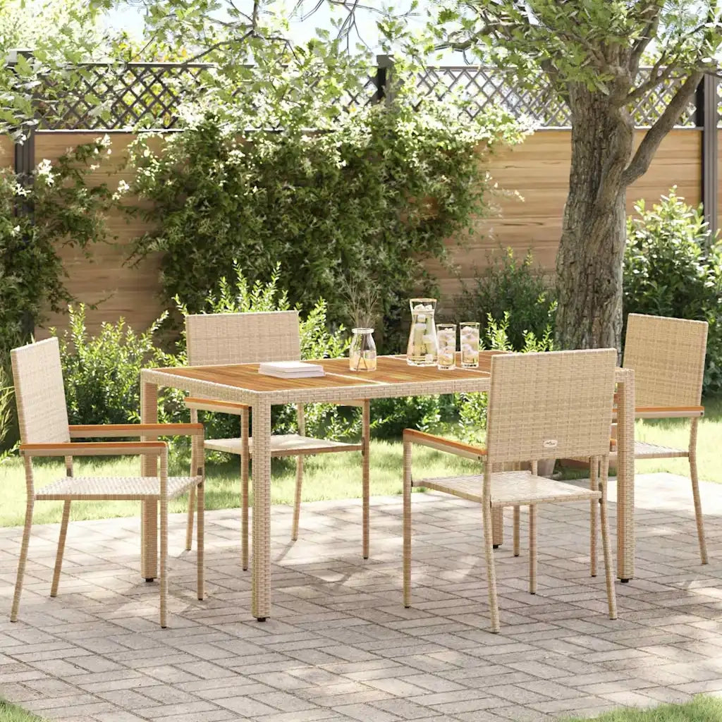 Sedie impilabili da giardino 4 pcs Crema e Marrone 3403063