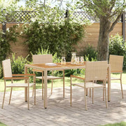 Sedie impilabili da giardino 4 pcs Crema e Marrone 3403063