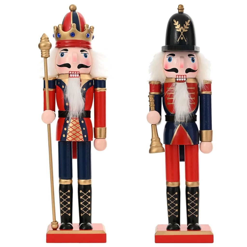 Schiaccianoci di Natale TURKU 2 pz Rosso e Nero 30 cm 42050864