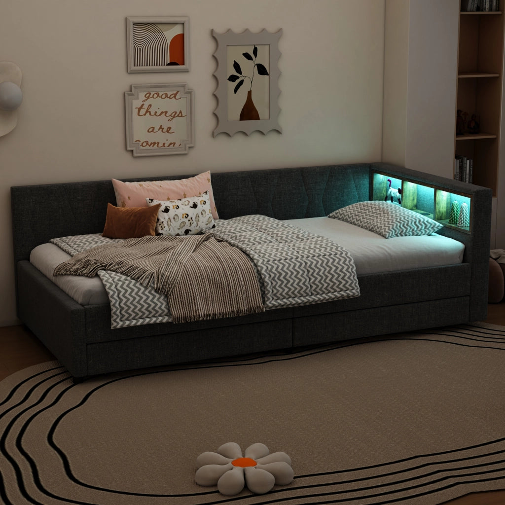 Letto giorno funzione letto divano lino 90x200 cm