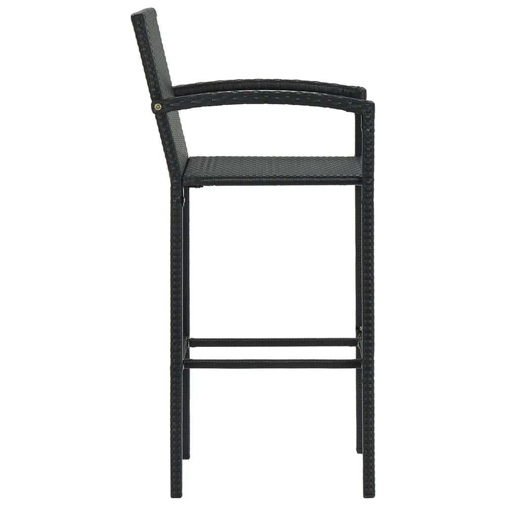 Set Bar da Giardino 5 pz in Polyrattan Nero 3064772