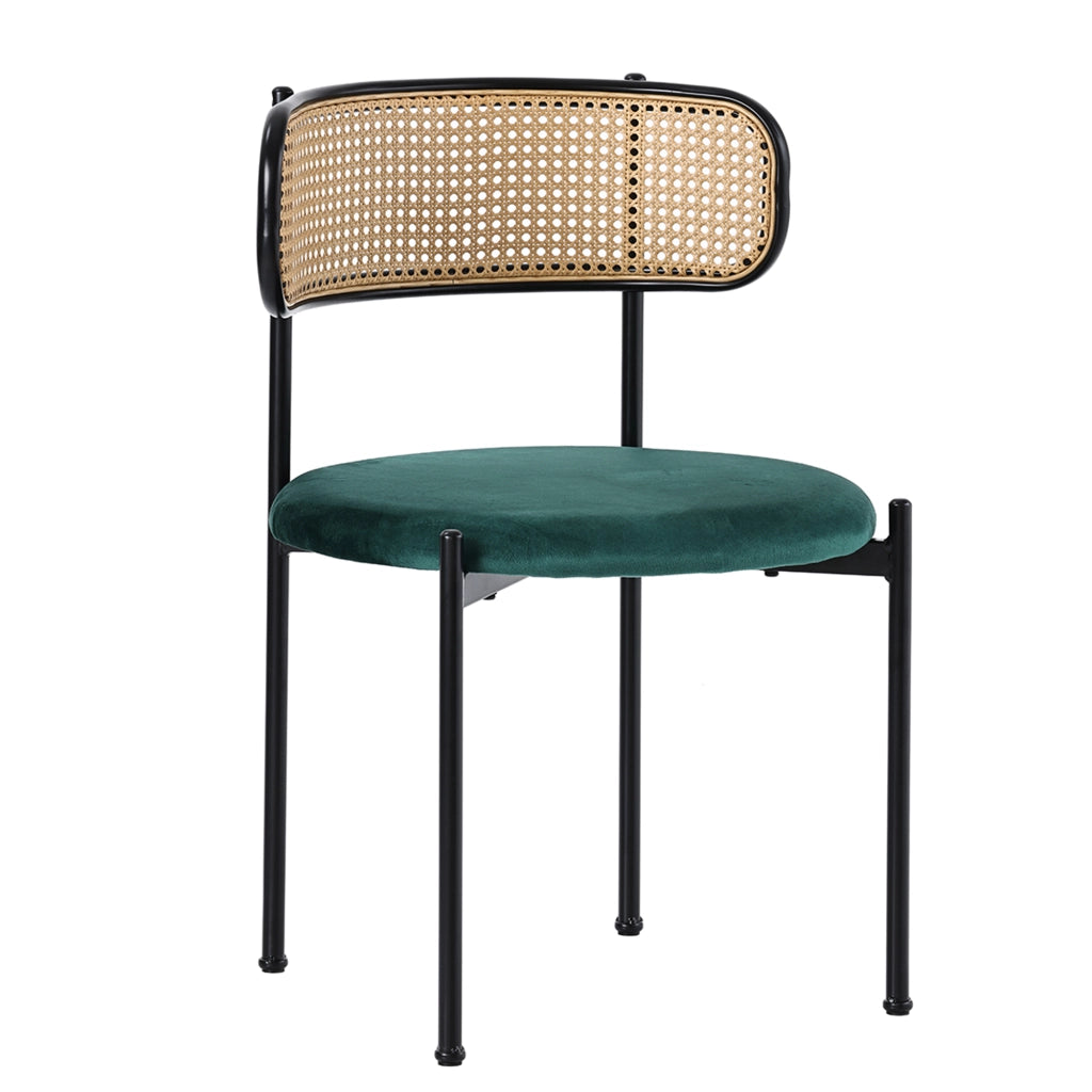 Set sedie da pranzo in velluto verde