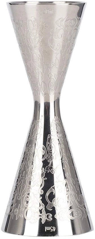 Misuratore Cocktail doppio 30/45 ml - Acciaio Inossidabile - Strumento Bar - Accessorio Barman - Grip Elegante - Progetto Sostenibile - Calibro Misuratore