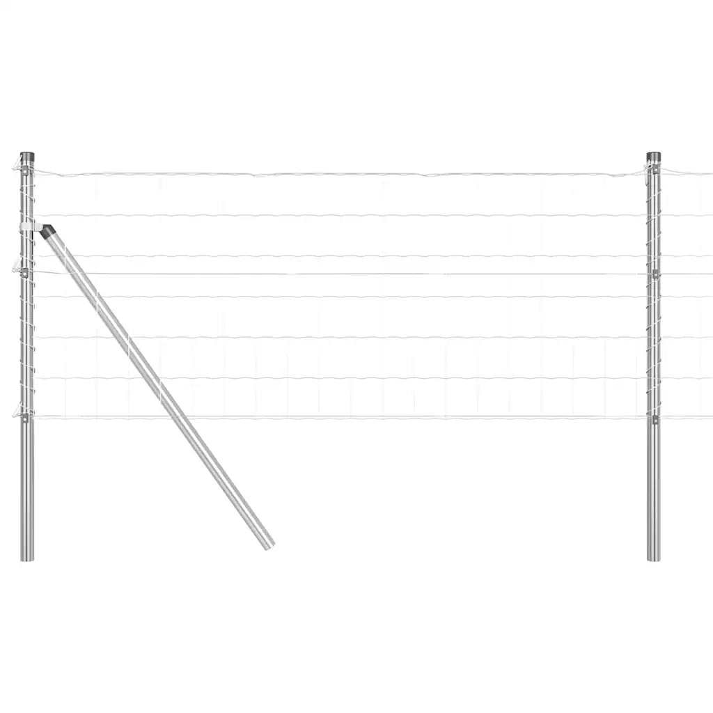 Recinzione con Posto Argento 0,6 x 50 m Acciaio e PVC