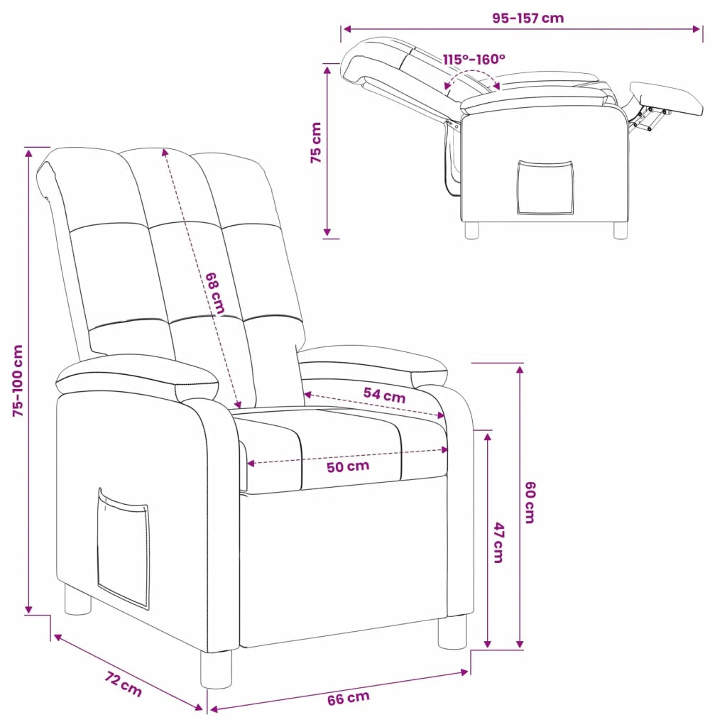 Poltrona reclinabile Blu Tessuto 42034965