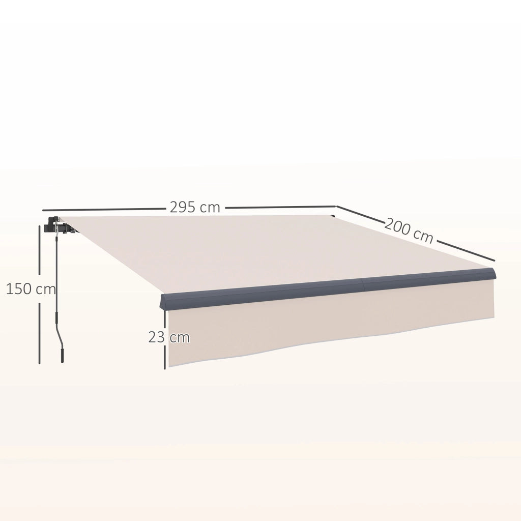 Tendone da Giardino Retrattile Manuale ¨C zephmum ¨C Crema 295x200 cm