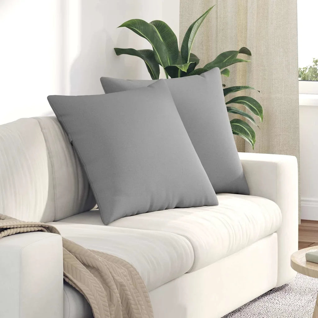 Cuscini da Divano 2 pcs Grigio Nuvola 80 x 80 cm Tessuto 42014053