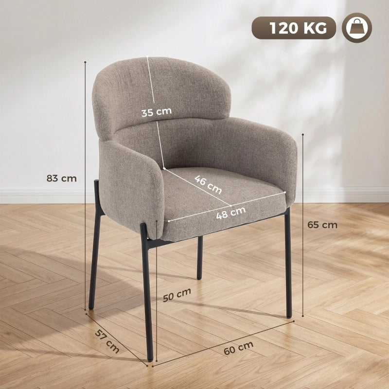 Poltrona con braccioli ergonomica in poliestere marrone chiaro