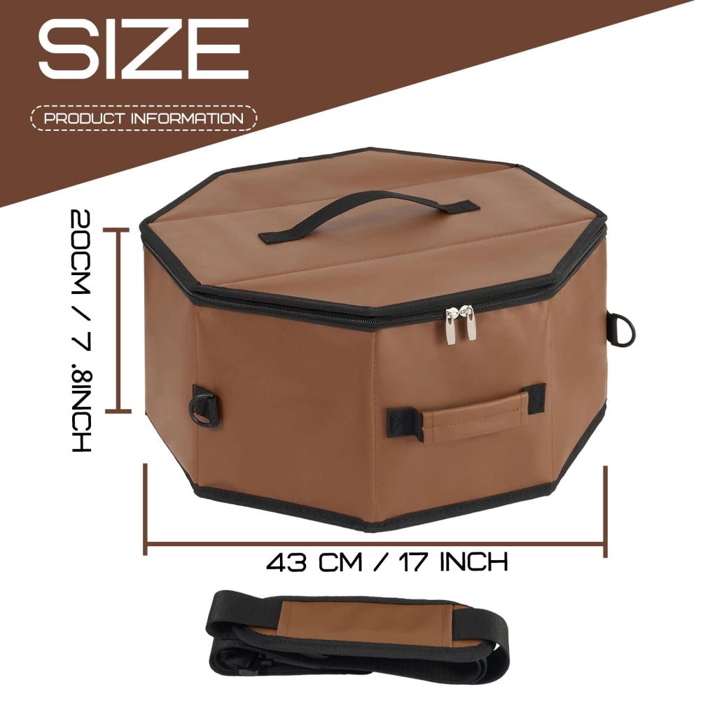 Scatola per cappelli in ecopelle, con coperchio, antipolvere, dimensioni 42x20 cm