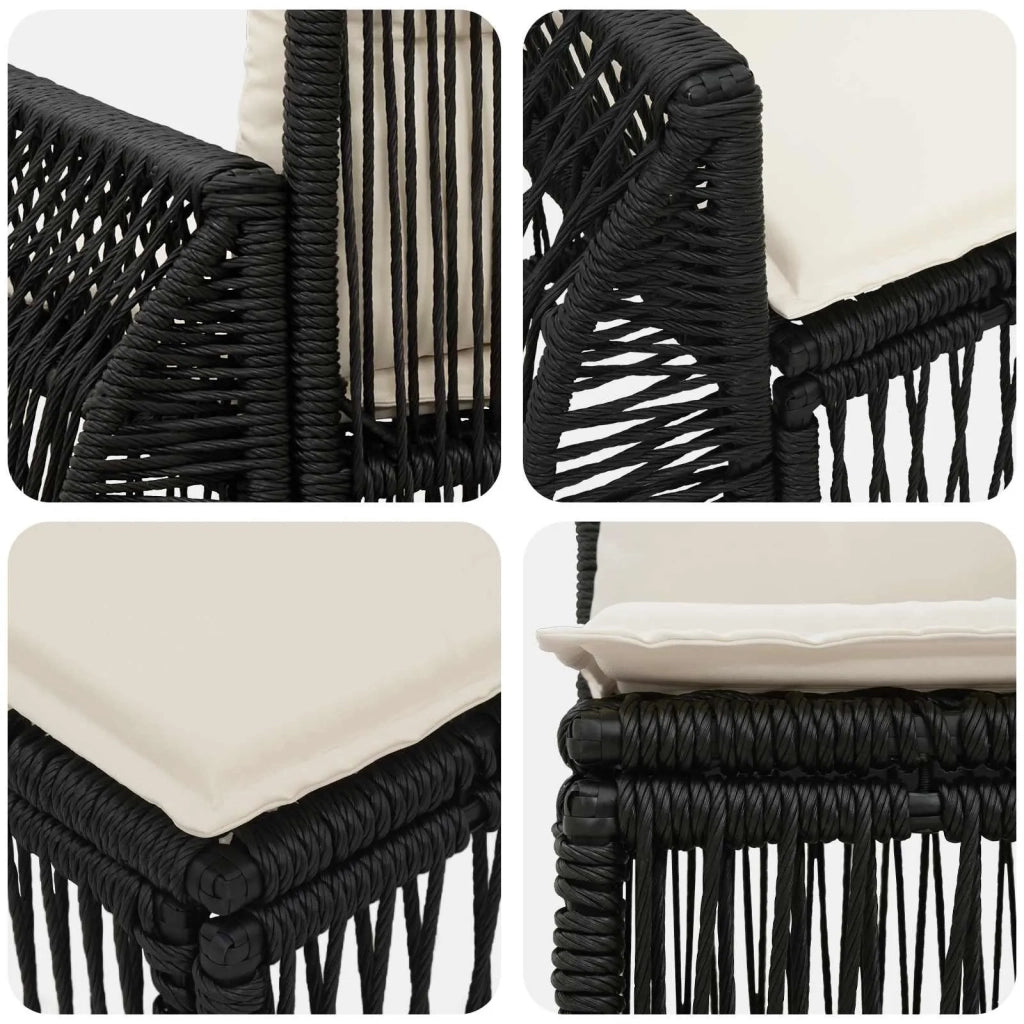 Set Divano da Giardino 11 pz Nero polyrattan 3435616