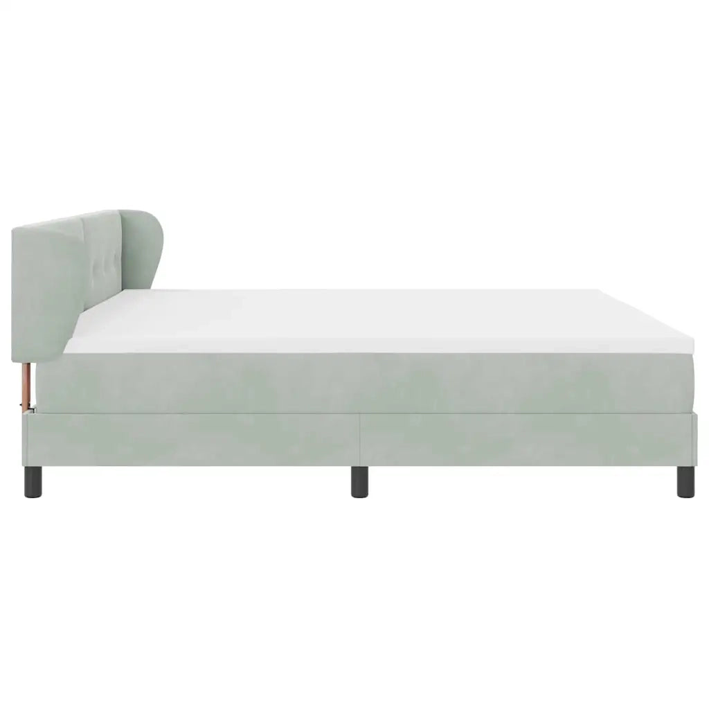Letto a molle con materasso Grigio chiaro 200 x 200 cm Velluto 3340406