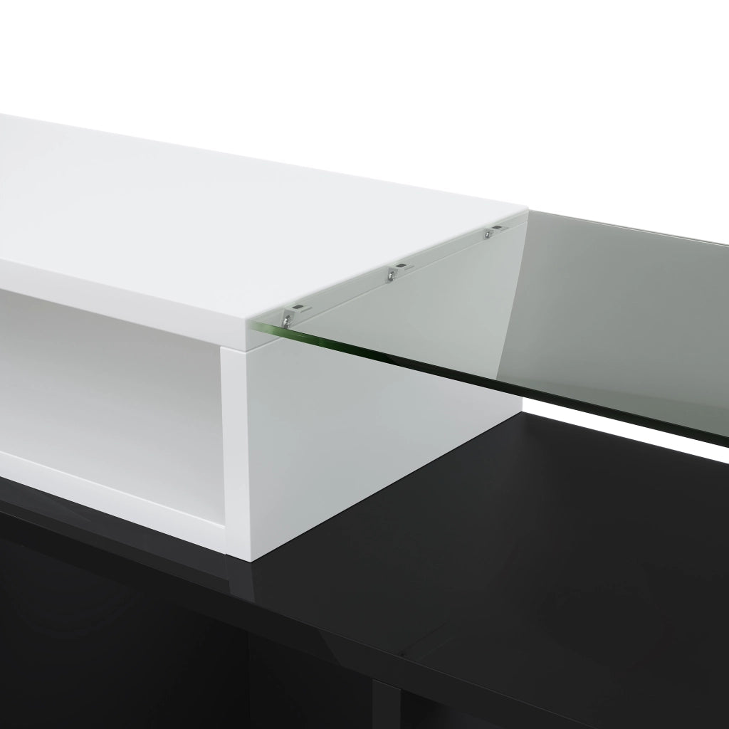 Mobile TV con 6 ante 2 cassetti 3 vani LED multicolore controllabile tramite app bianco nero 200 × 35 × 60 cm
