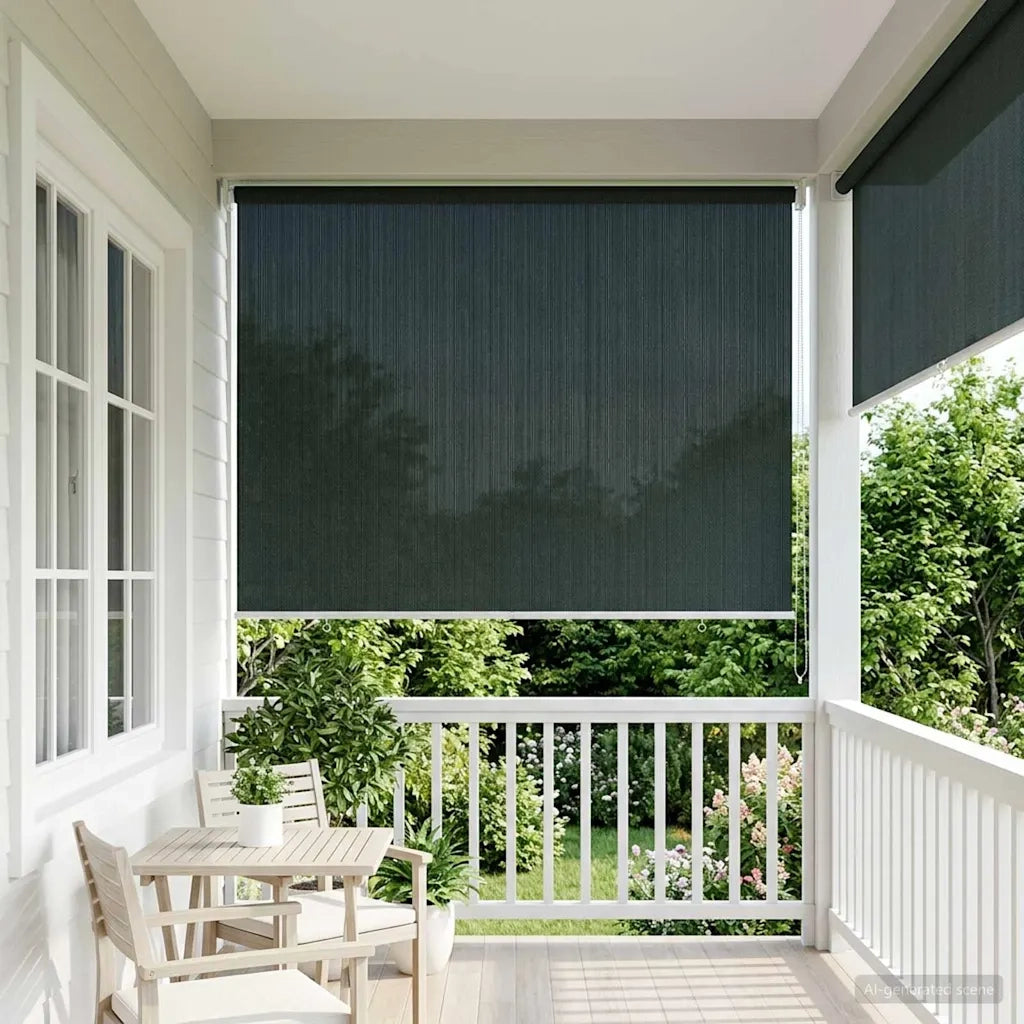 Tenda a Rullo Esterno Blocco UV 90% Verde Scuro 140 x 140 cm 42036016