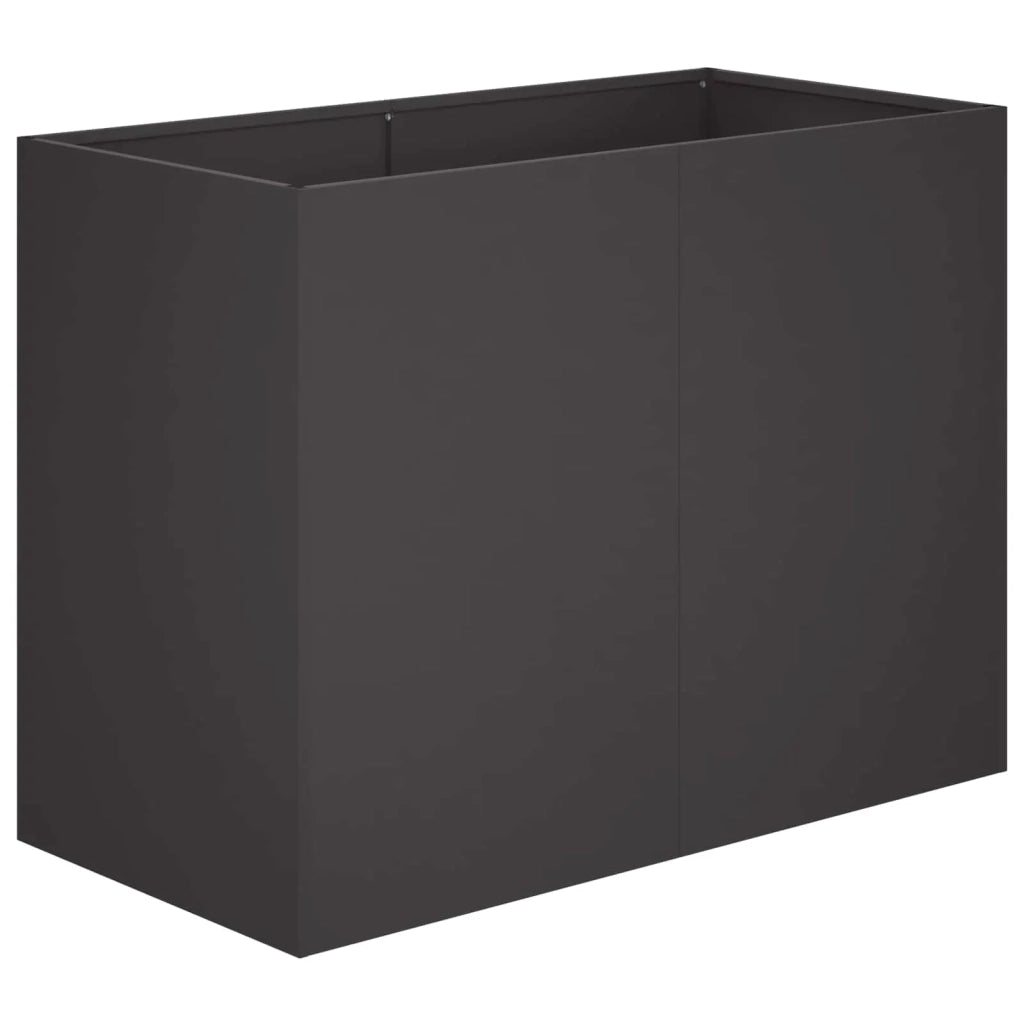 Vaso da giardino Nero 80 x 40 x 60 cm Acciaio laminato a freddo 8005883