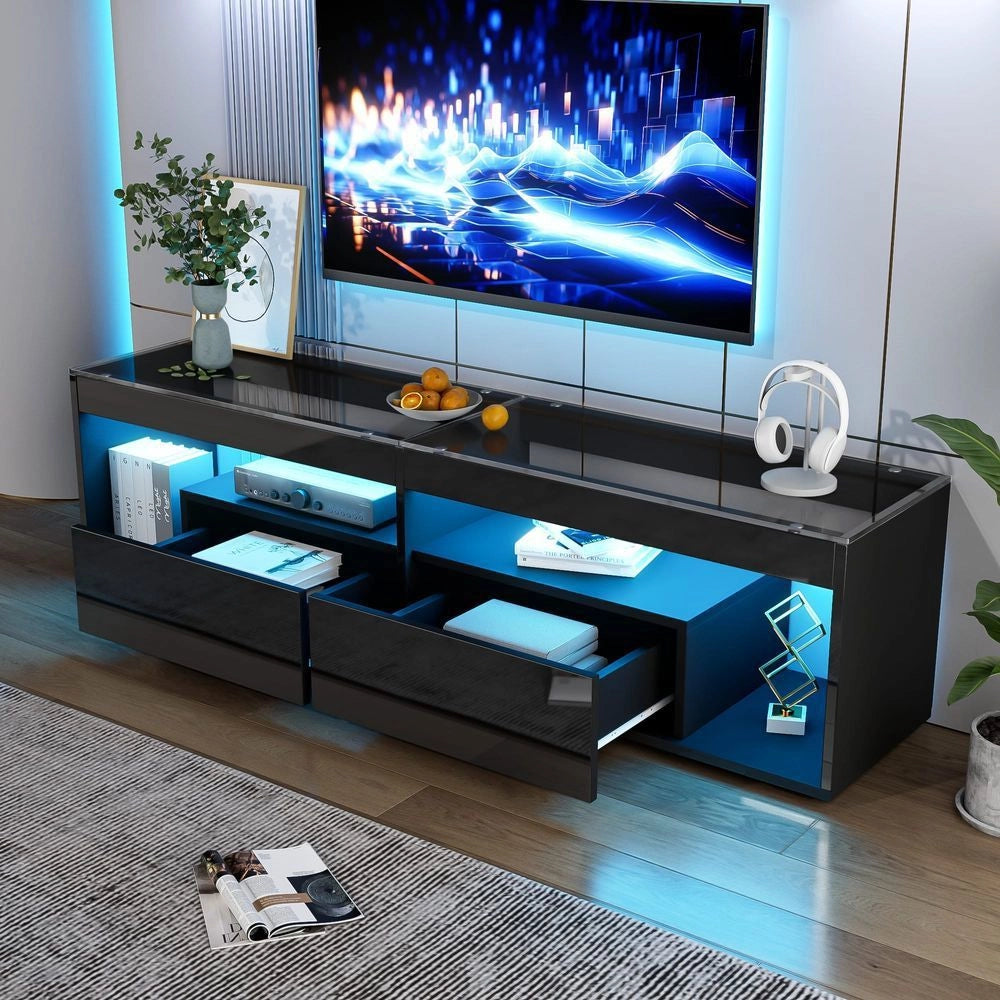 Mobile TV nero - Xylo - 2 cassetti LED per 70"