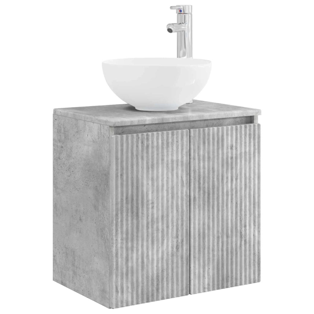 Set di Armadi da Bagno 5 pz Grigio Cemento Legno ingegnerizzato 3407290