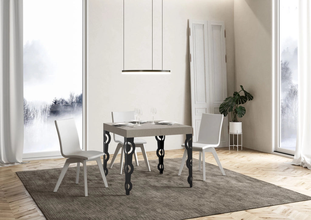 Tavolo allungabile 90x90/246 cm Karayan cashmere gambe antracite