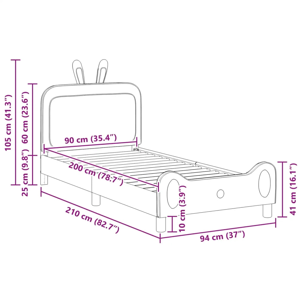 Struttura letto bambini con testata-Giroletto per bambini Rosa 90 x 200 cm PU 134292