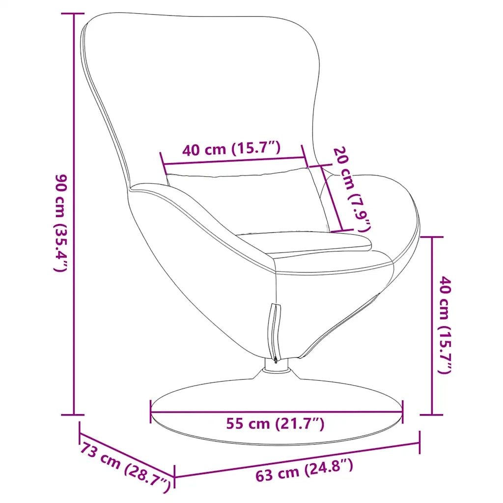 Poltrona | Sedia Relax uovo Viola Velluto