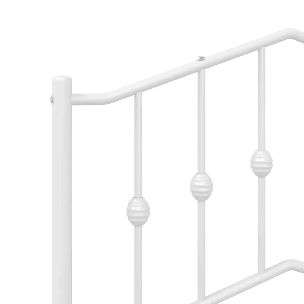 Letto singolo | Letto per adulti | Giroletto con Testiera Metallo Bianco 90x190 cm