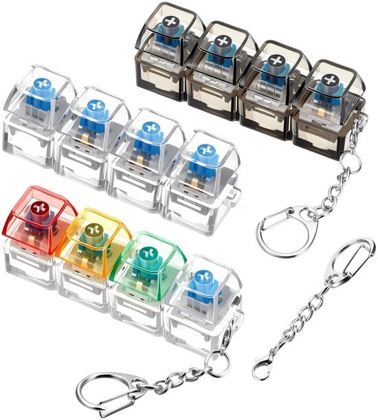 Set di Fidget da 3 in 1 - Tastiera Fidget - Chiave Fidget - Compacto 4 in 1 - Leggero - Materiale in Plastica Duraturo