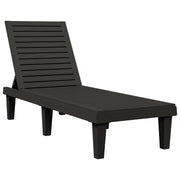 Lettino Prendisole | Sdraio da giardino | Lettino da sole Nero 155x58x83 cm in Polipropilene