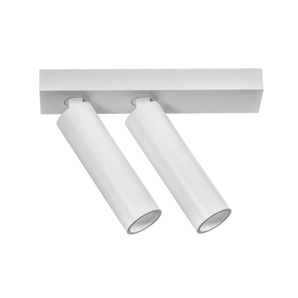Plafoniera Orientabile Doppia GFA 14W LED 2700K Fascio 38° CRI>90 IP20 Alluminio Bianco Satinato - Gealuce