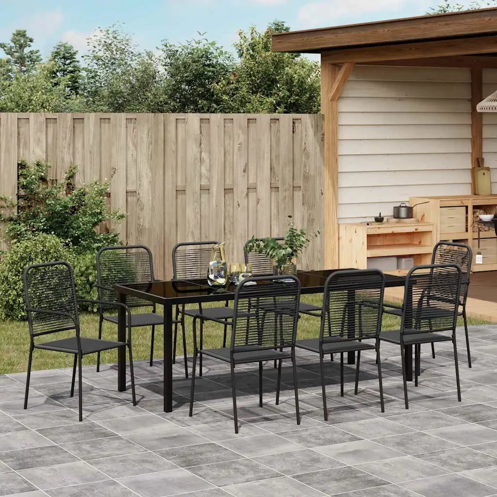 Set da Pranzo per Giardino 9 pcs Nero 3379162