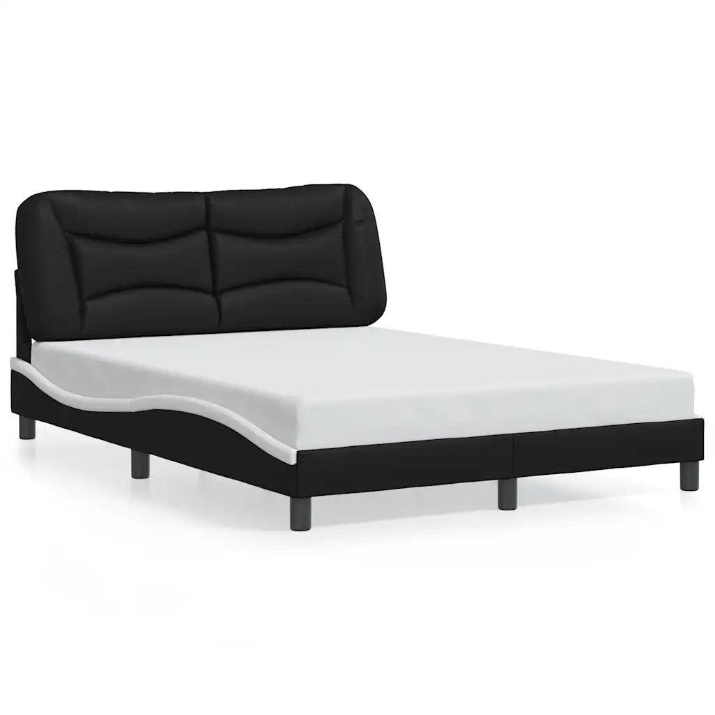 Giroletto senza Materasso Hvar Nero e Bianco 140x200 cm in Similpelle 3208007