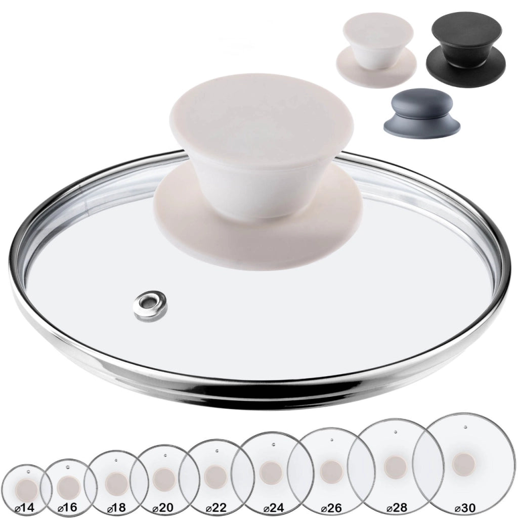 Coperchio in vetro KADAX da 16 cm, universale, resistente al calore, per pentole e padelle.