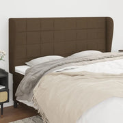 Testiera ad Orecchio-Testata con Orecchie Marrone Scuro 163x23x118/128 cm in Tessuto 325970