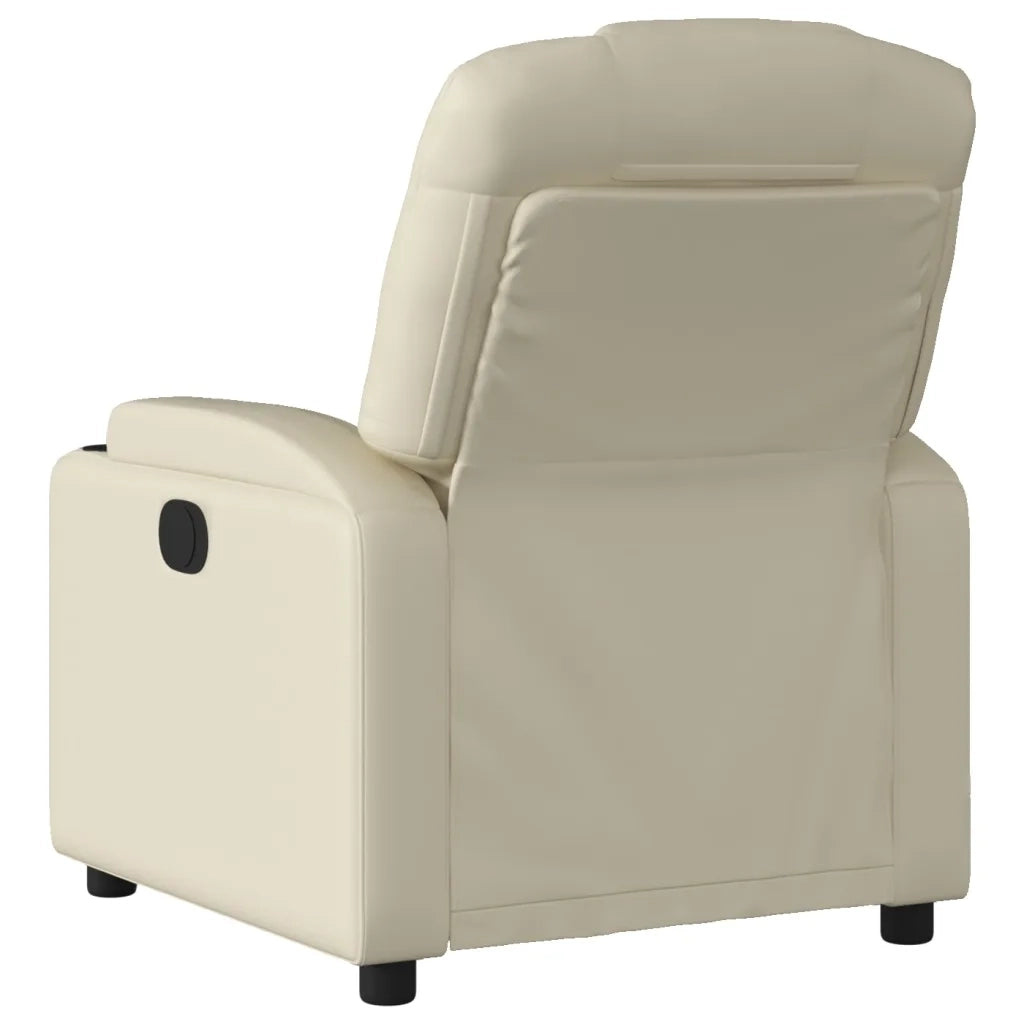 Poltrona | Sedia Relax Reclinabile Elettrica Crema in Similpelle