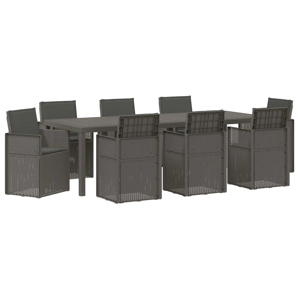 Set da Pranzo per Giardino 9 pcs Grigio chiaro e Antracite PP 3430100