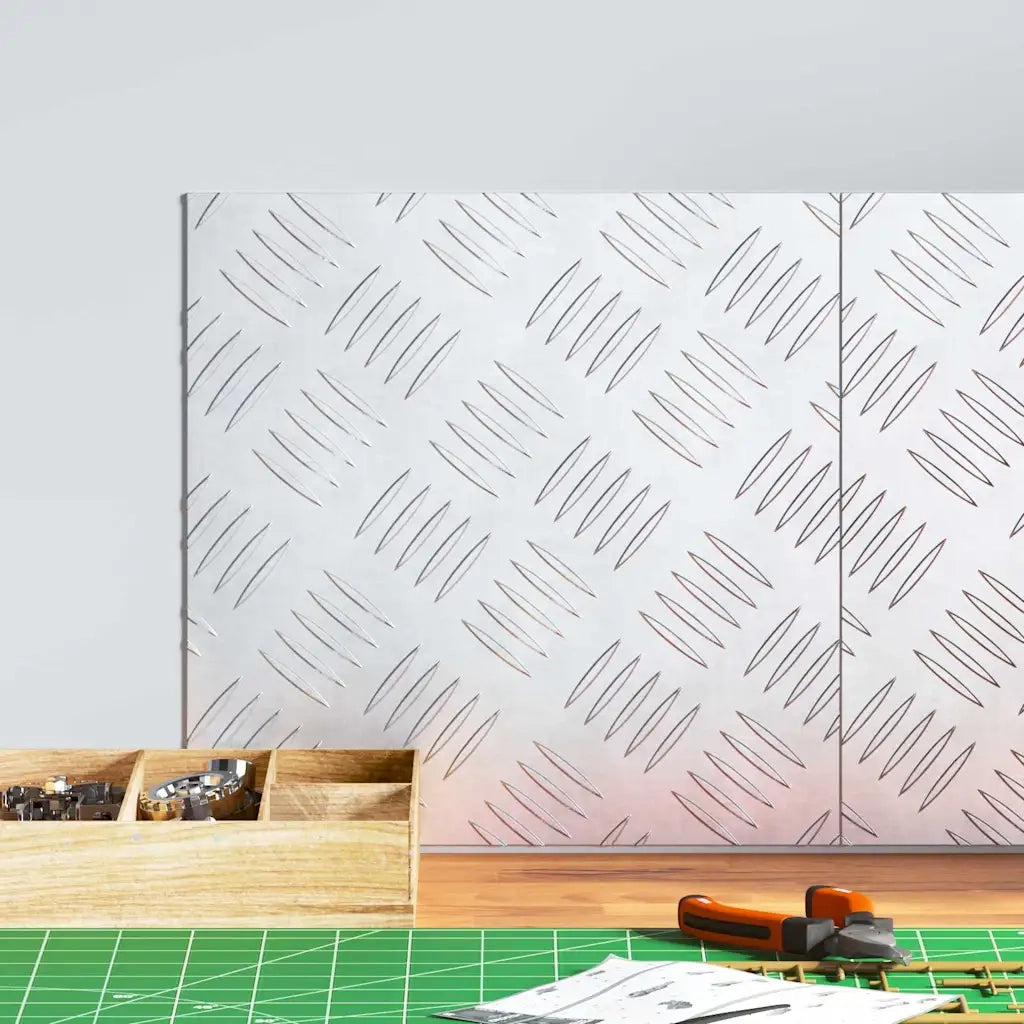 Gradini per Scale Quadrato 2 pz | Tappetini per scale autoadesivi Argento 30 x 30 cm Alluminio