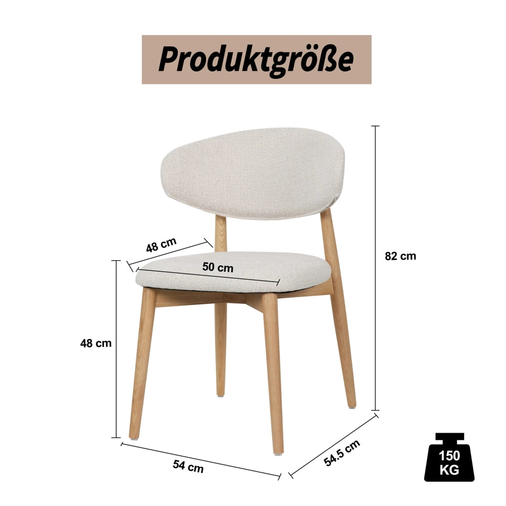 SEDIA Ergonomica 60x55x89 cm Legno Massello Naturale Set da 2 pezzi