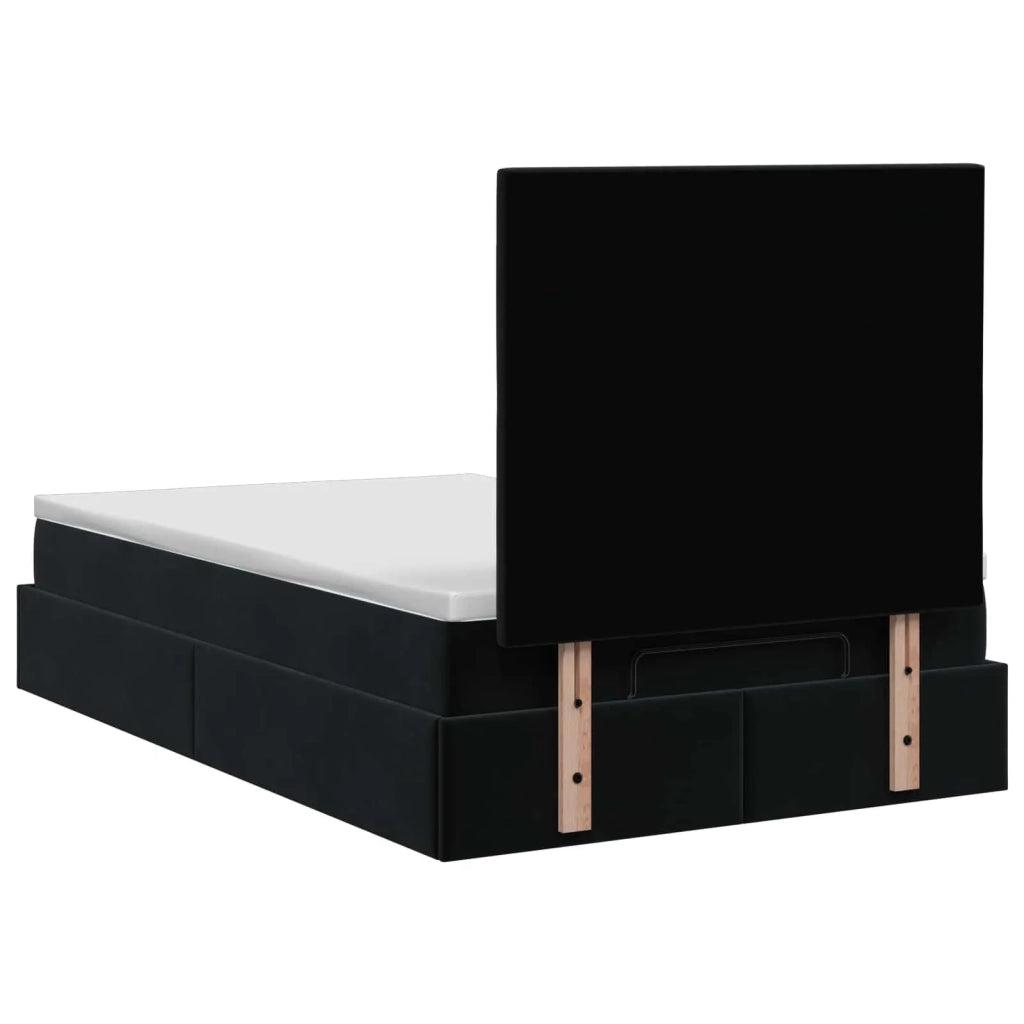 Letto Ottomano con Materasso e LED Nero 120 x 200 cm Velluto 3458297
