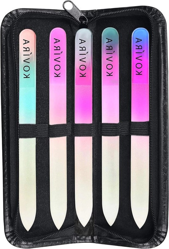 Set di Viti per Unghie in Vetro con Custodia per Manicure e Pedicure - Viti a Doppia Facia a Lunga Tenuta per Unghie Naturali e Artificiali - Viti per Unghie Professionali in Cristallo