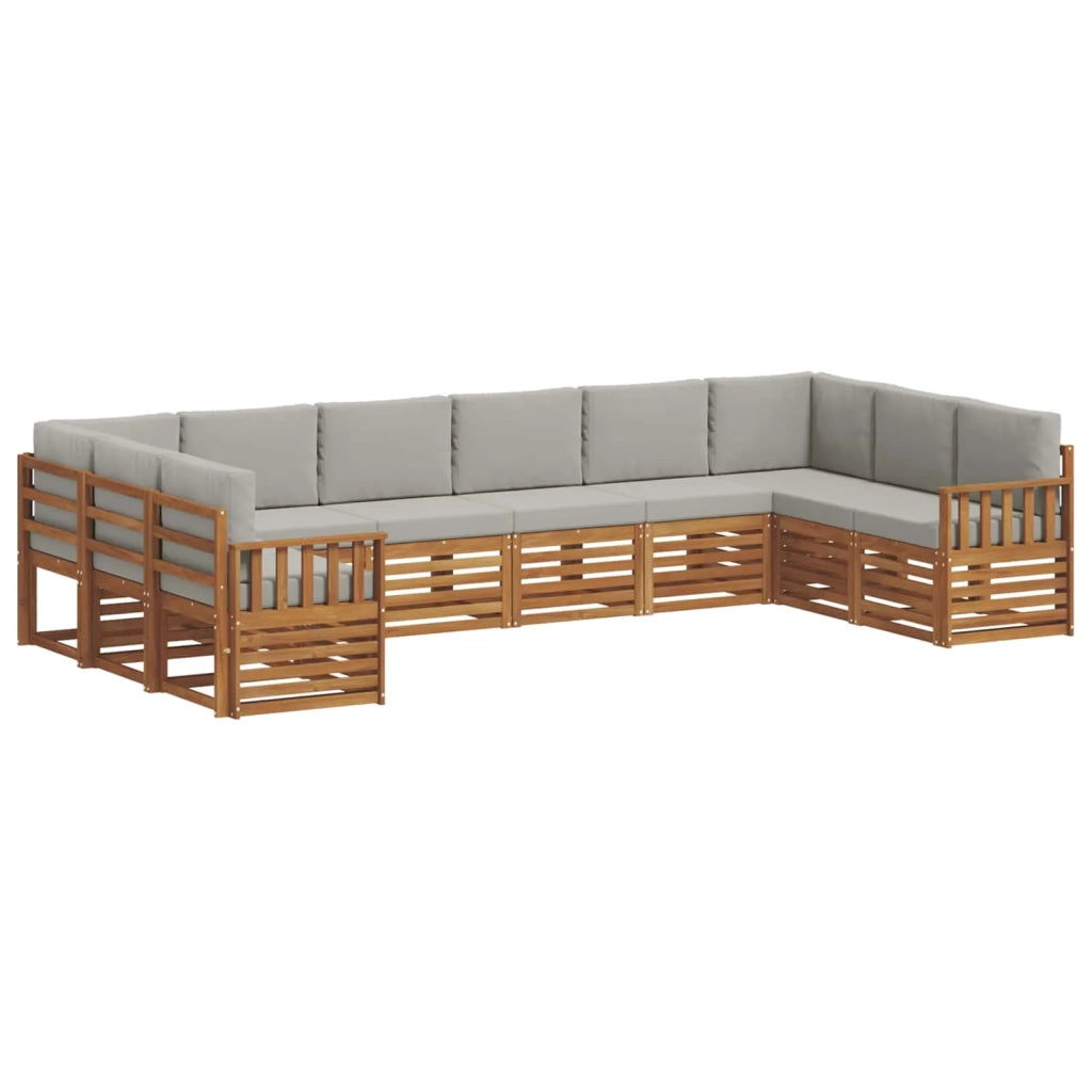 Set divano sezionale 10 pcs Grigio Naturale e Chiaro 3375551