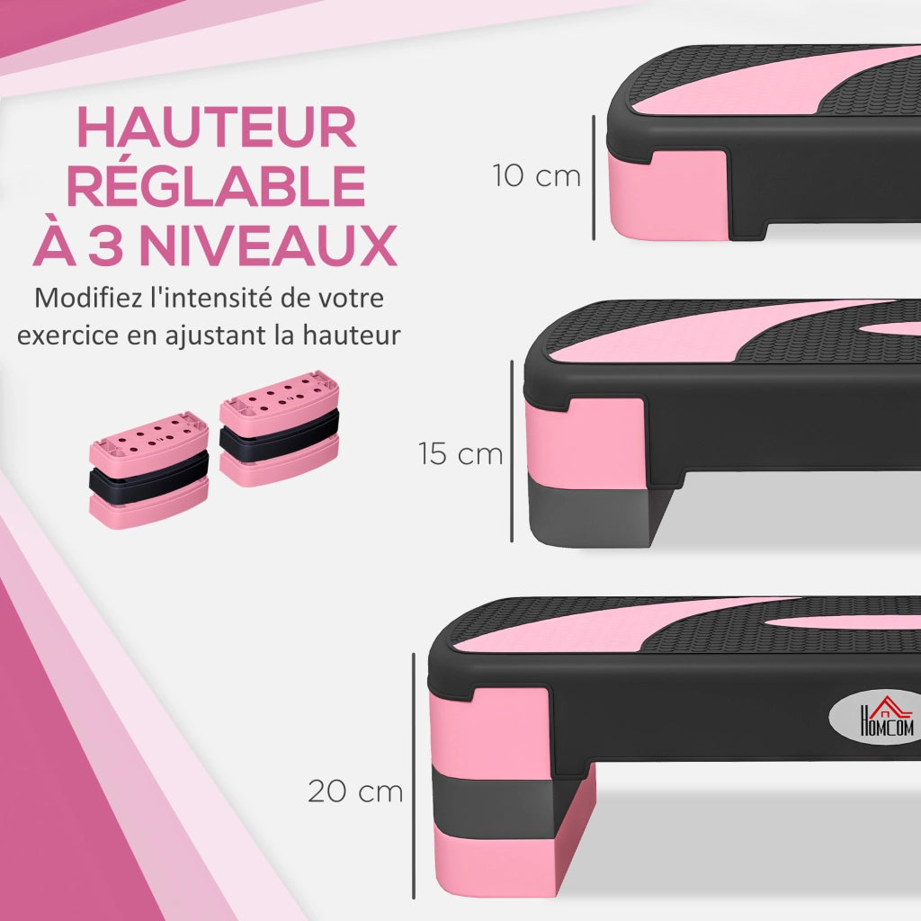 Stepper fitness ¨C Minimal ¨C 80x31x20 cm nero rosa chiaro
