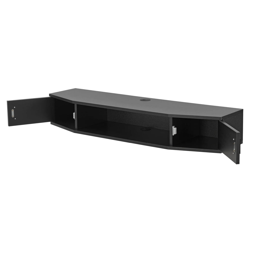 Scaffale dal design senza tempo per soggiorno/camera da letto mobile porta TV da parete 18 x 110 x 30 cm nero 03_0011276
