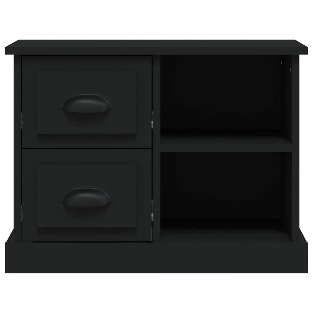 Comodino | Armadio da Notte | Mobiletto da notte Nero 60x35,5x45 cm