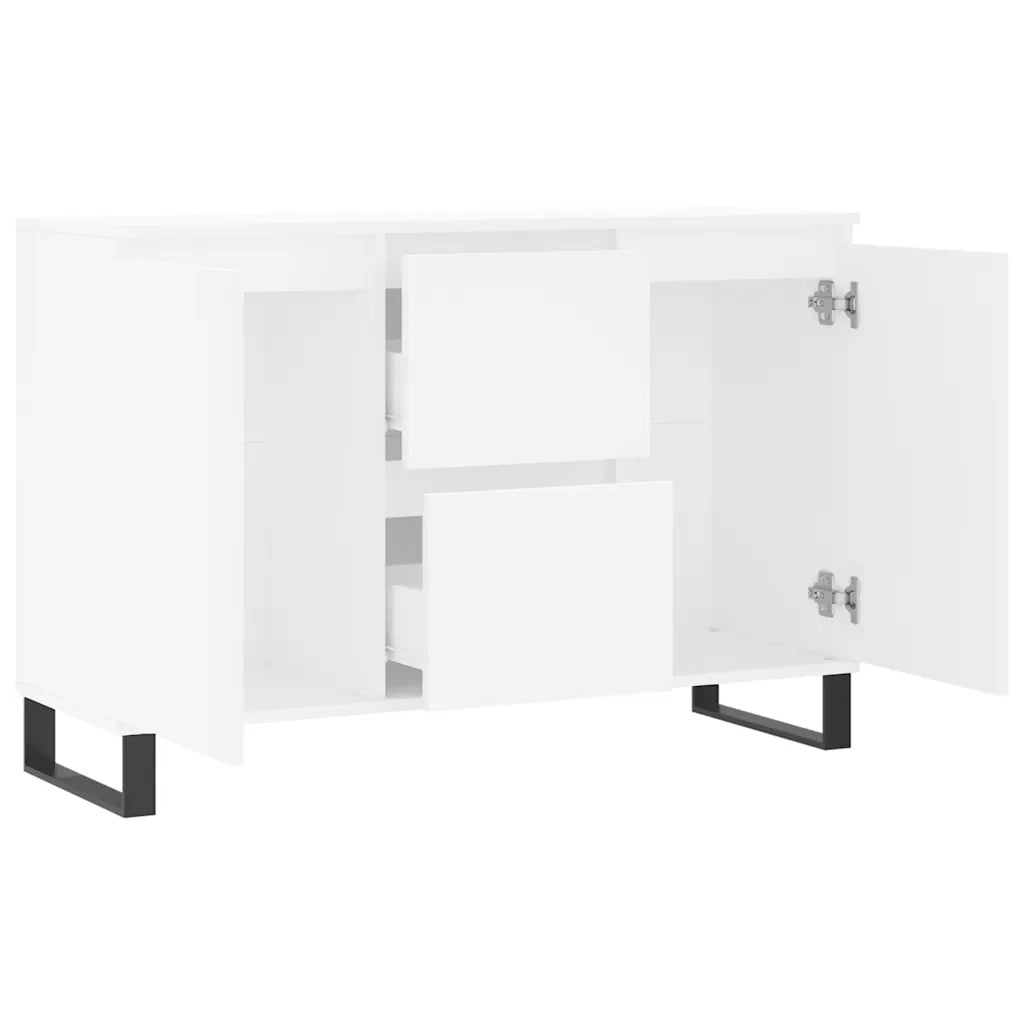 Credenza | Madia | Buffet da pranzo | Armadio da pranzo Bianca 101,5x35x70 cm in Legno Multistrato