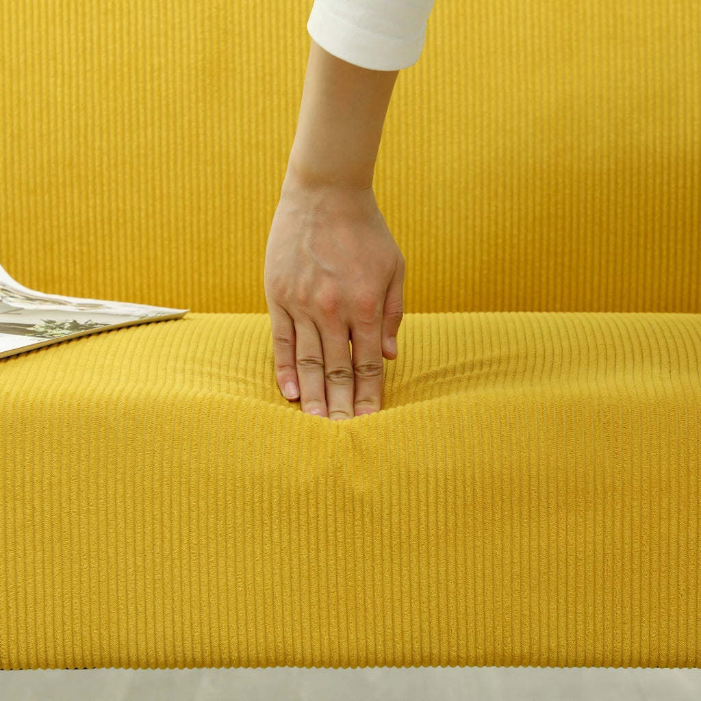Divano 2 posti 110x62x85 cm senza braccioli in poliestere giallo
