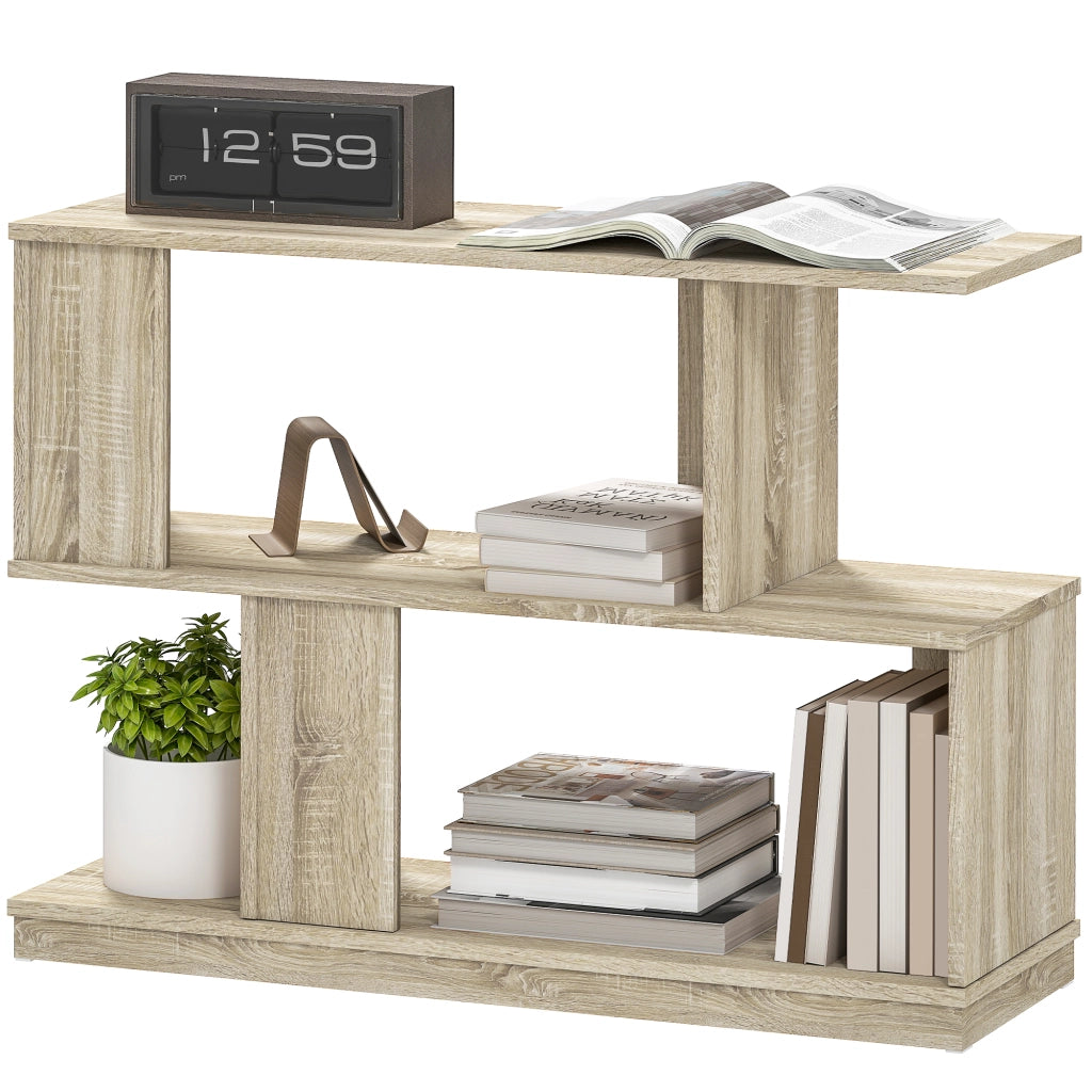 Tavolino da caff¨¨ moderno con 3 ripiani ¨C zephmum ¨C legno 90x30x61 cm