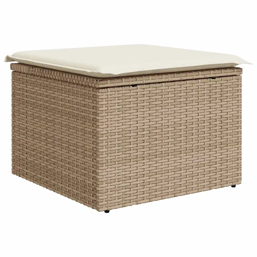 Set di divani con cuscino 6 pcs Beige e Bianco polyrattan