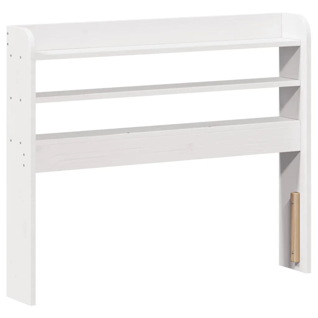Giroletto con Testiera Bianco 75x190 cm Legno Massello di Pino 3306838