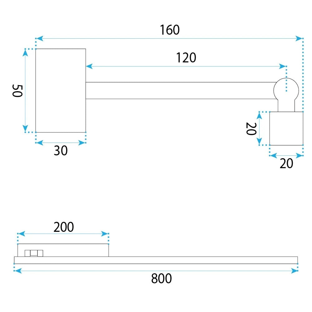 Applique Da Bagno Led Swe030-1w 80cm Chrome